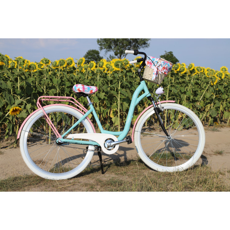 Dámsky retro bicykel Hliníkový 28" Lavida 3-prevodový Modro ružový